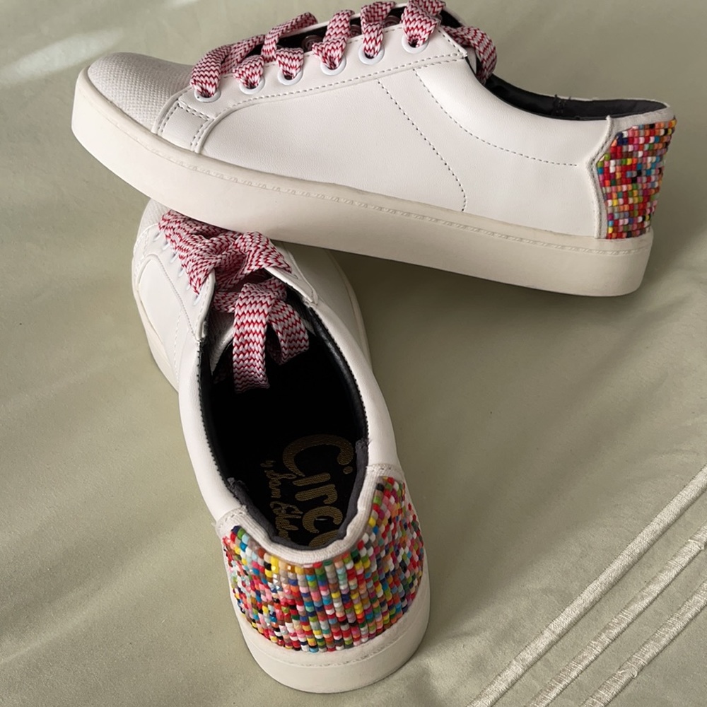 Circus by Sam Edelman White Beaded Heal Sneakers